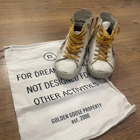 Golden goose boxer high top leather sneakers - Picture 2 of 3